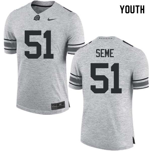 Youth #51 Nick Seme Ohio State Buckeyes College Football Jerseys Sale-Gray